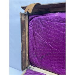 19th century leather suitcase, with brass plaque to cover engraved 'C R F Lutwidge Esq', the pink silk and white kid leather interior with pouch and edging impressed with gilt lettering reading 'By Appointment of Prince of Wales J W Allen 37 Strand Maker Prize Medal Awarded', H21cm, W73cm, Notes: Charles R. Fletcher Lutwidge, was mayor of Tunbridge Wells between 1895-1898, and again between 1901-1902