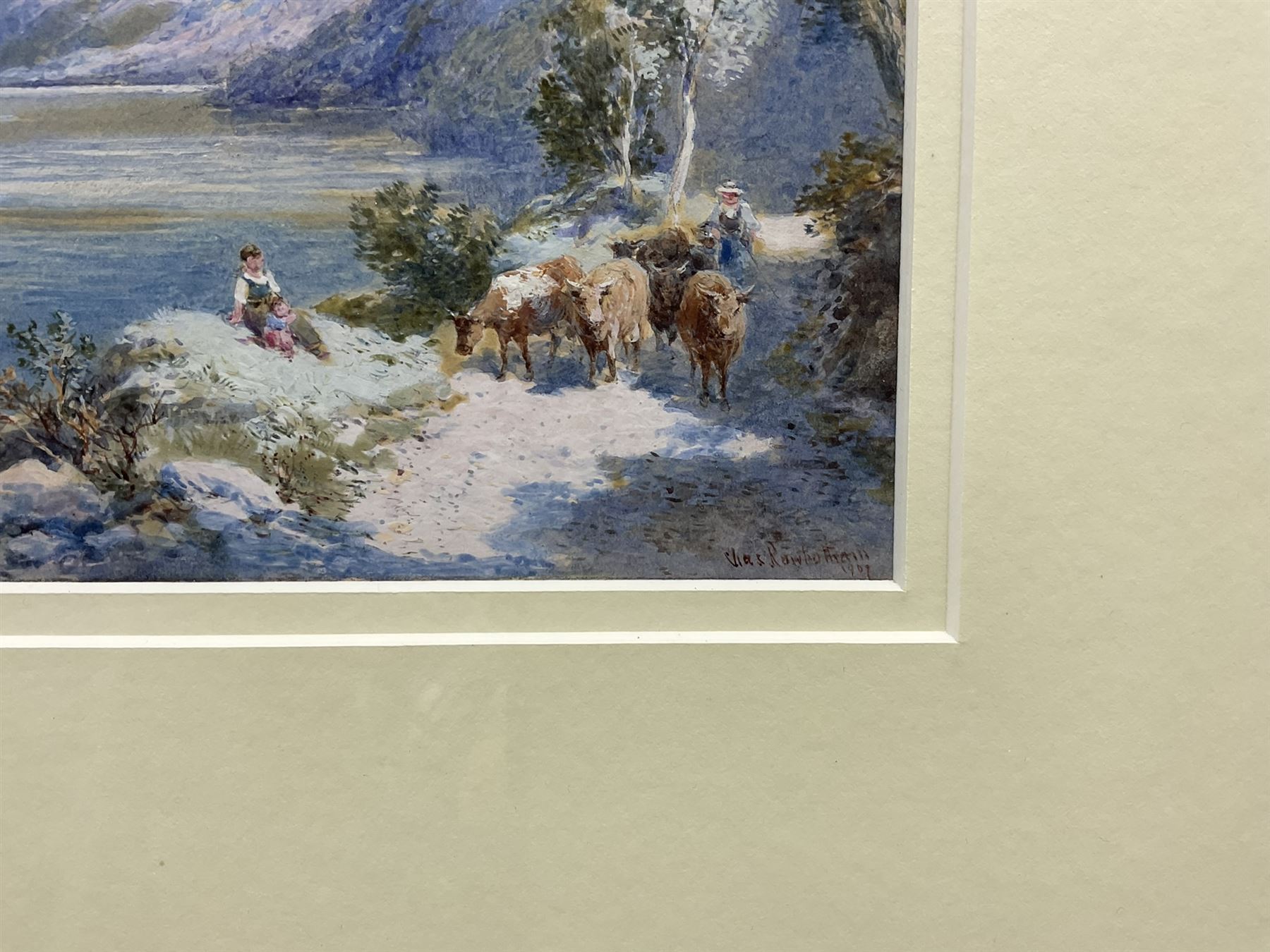 Charles Edmund Rowbotham (British 1856-1921): 'Lake Lungern - Switzerland', watercolour heightened in white signed 13cm x 19cm
Provenance: with Bonhams Chester