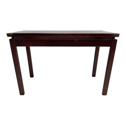 Military style mahogany side table with brass mounts