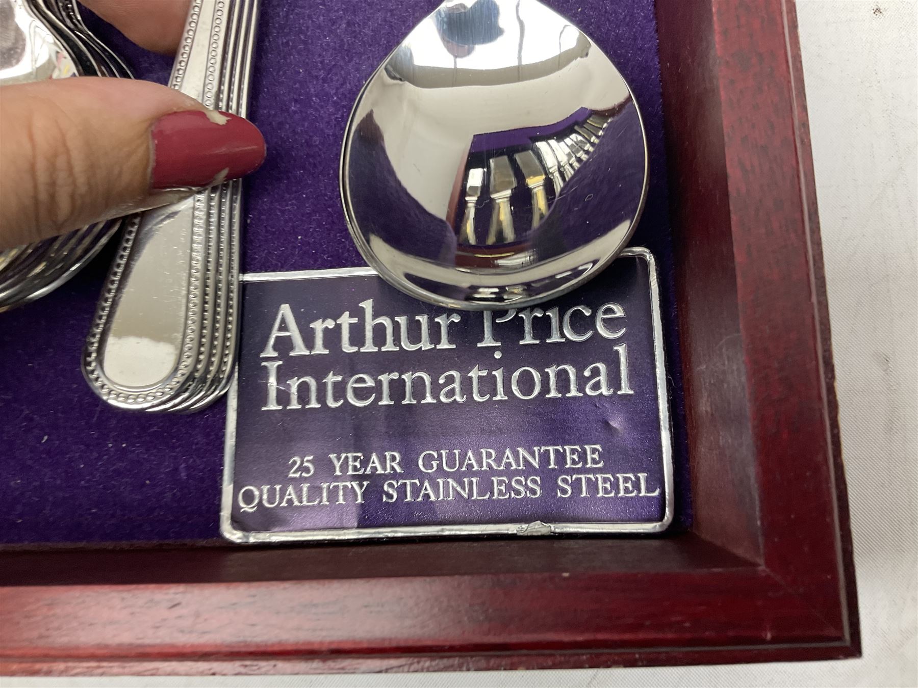 Arthur Price cased canteen of stainless steel cutlery (56) 