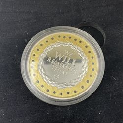 King Charles III 2023 'Coronation Silver Proof Mint Masters Set' comprising Bailiwick of Jersey, Bailiwick of Guernsey and Isle of Man sterling silver proof five pound coins, cased with certificate and Queen Elizabeth II 2019 Bailiwick of Jersey 'Remember With Us' silver two pound and five pound pair, cased with CPM certificate