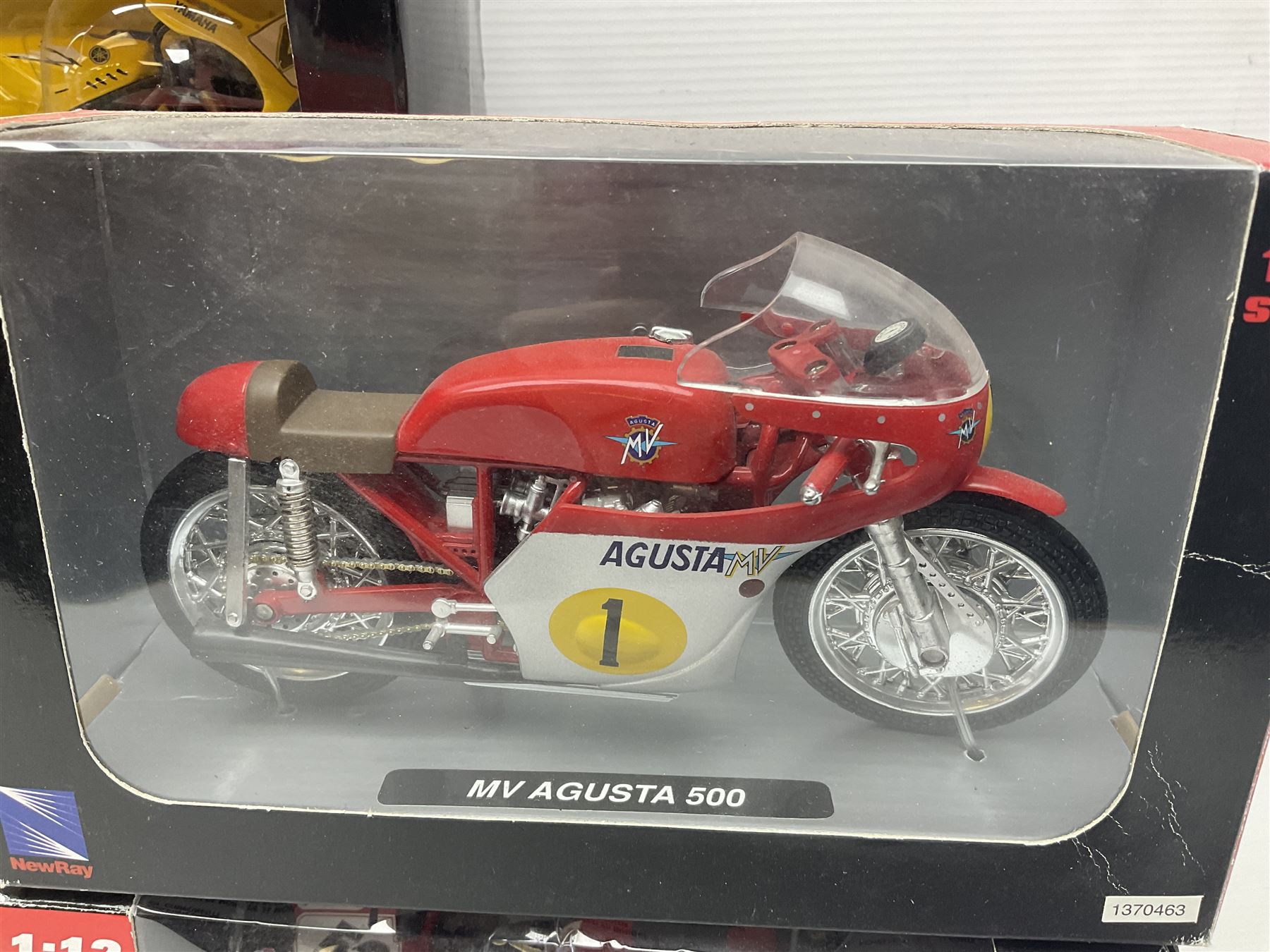 Nine NewRay 1:12 scale die-cast models of motorcycles including Ducati, Honda etc; and four other 1:12 scale die-cast models of motorcycles; all boxed (13)