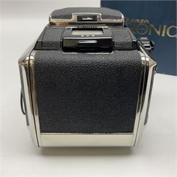 Bronica S2a, type 2 camera body, Serial no. CB152124, with 'Nikon NIKKOR-P 1:2.8 f=75mm' lens, serial no. 190143, in original box 