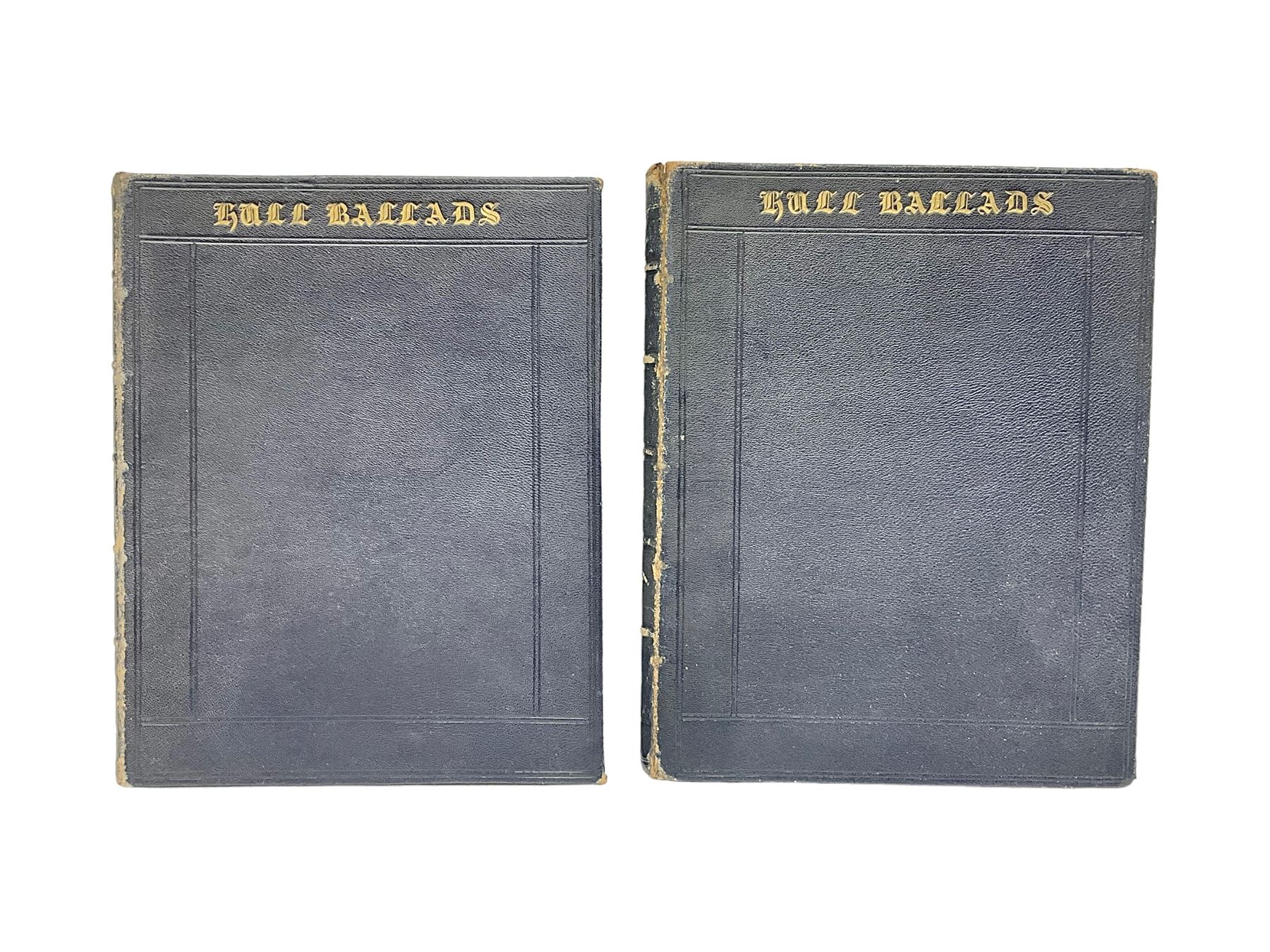 20th century illuminated hymn books, titled Hull Ballads, two volumes, hand coloured Illustrations and written text