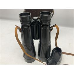 Pair of Optolyth 12 x 63 binoculars, made in Germany, serial no 82186, in leather case