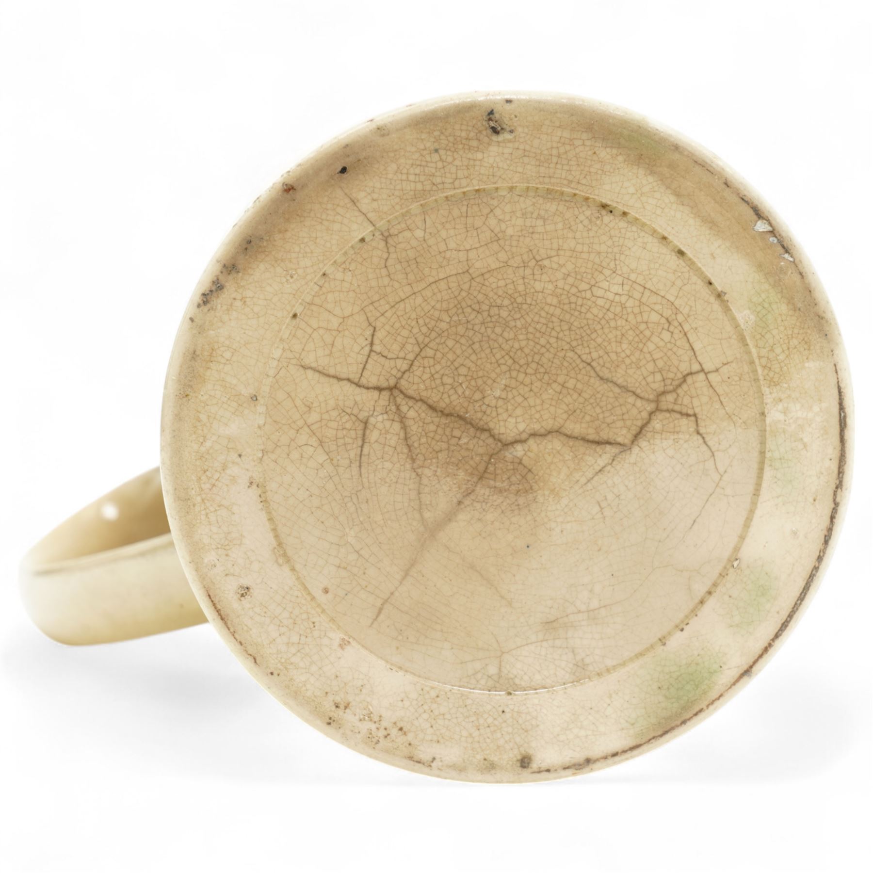 18th century Creamware tankard, decorated with sprigs of roses, H15cm