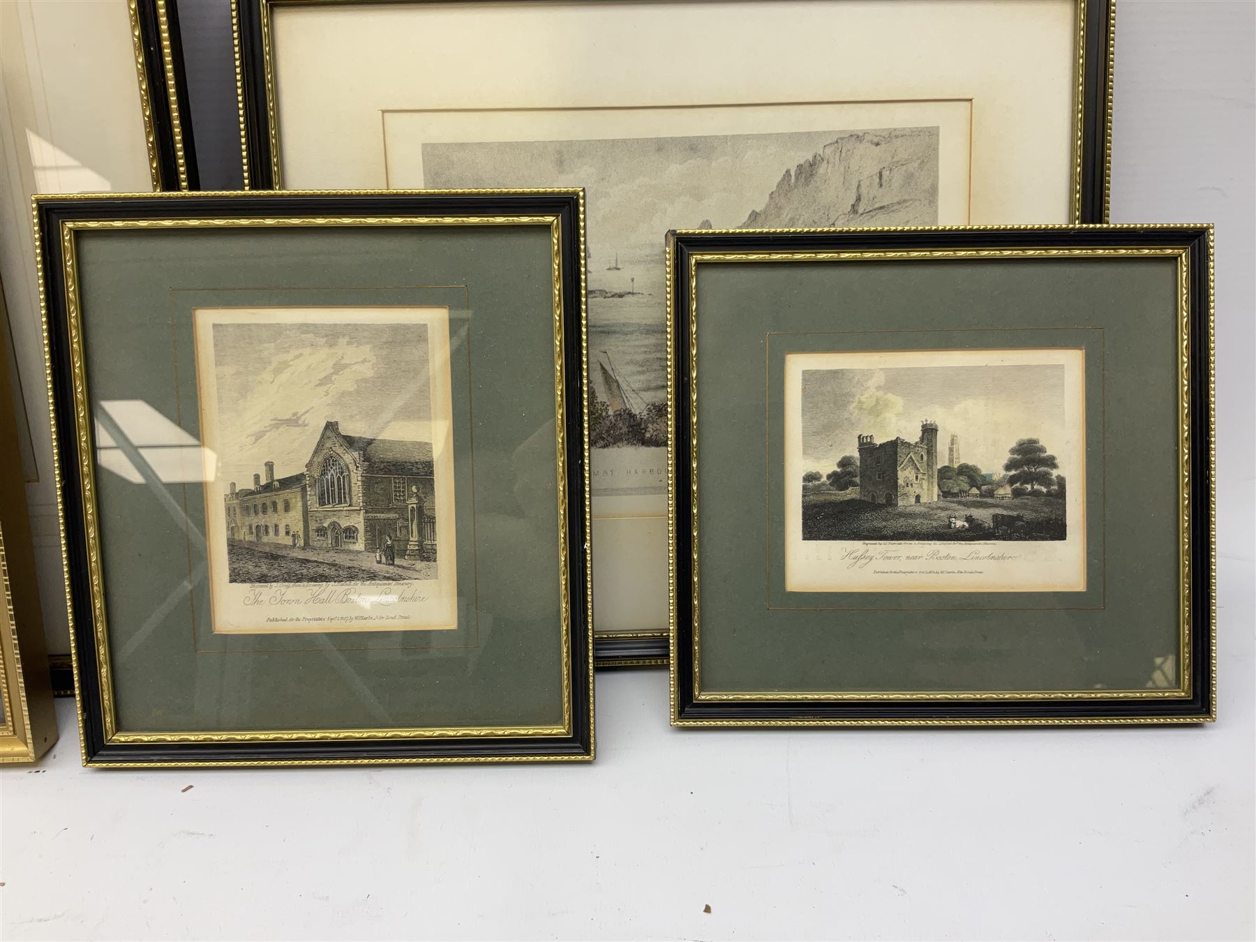 Collection early engravings and prints mostly relating to Boston Lincolnshire max 20cm x 15cm (8)