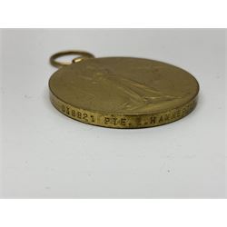 WW1 pair of medals comprising British War Medal and Victory Medal awarded to 038821 Pte.E.Hammerton A.O.C