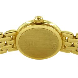 Longines Prestige 18ct gold ladies quartz wristwatch, L6.107.6, on integrated 18ct gold brick link bracelet, hallmarked