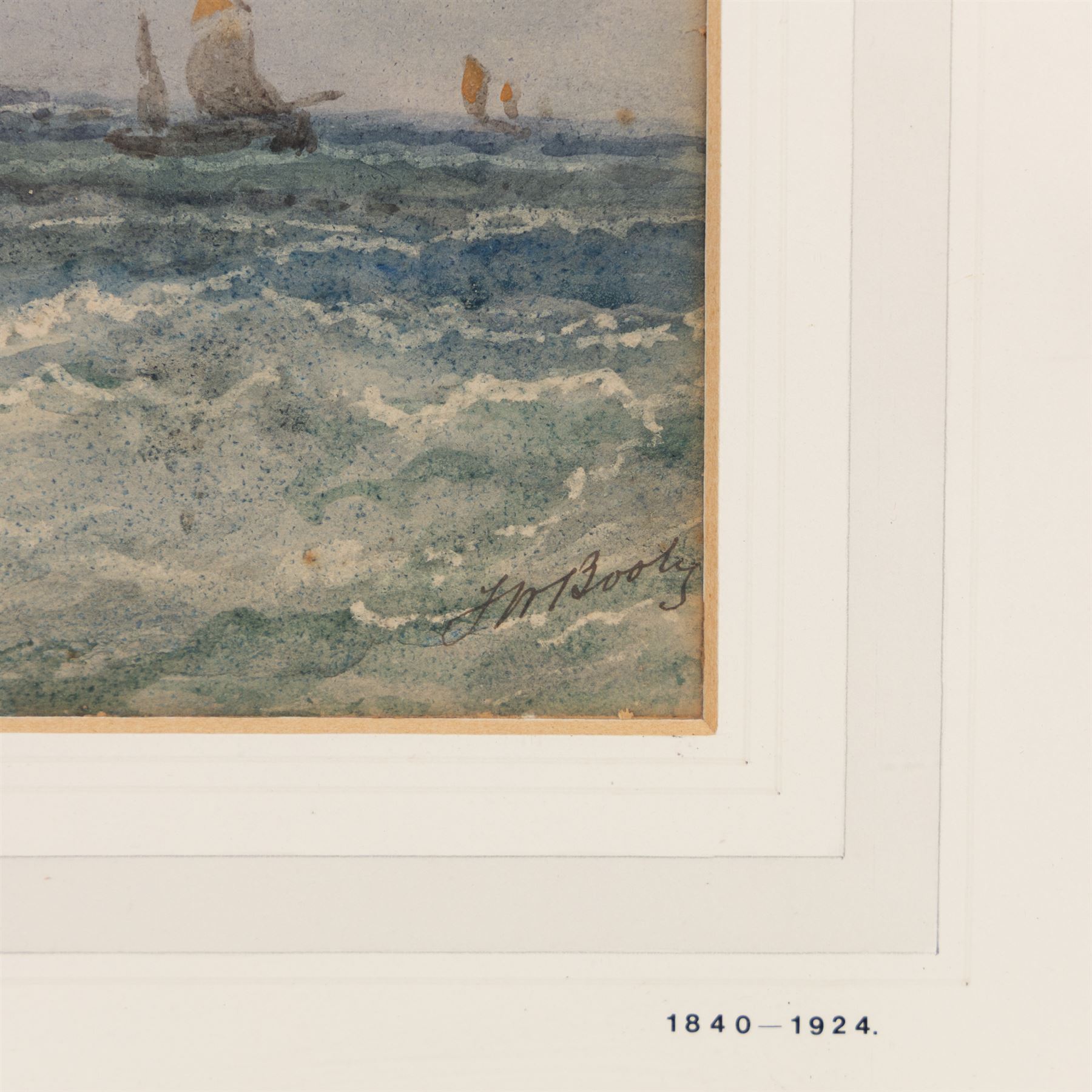 Frederick William Booty (British 1840-1924): 'Off Whitby', watercolour signed, titled on the mount 17cm x 30cm