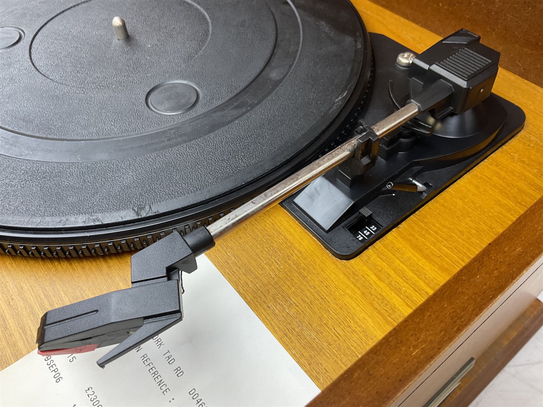 Vintage Collection Gramophone, model MT-GA05, record CD tape player AM/FM radio, W47cm H24cm 