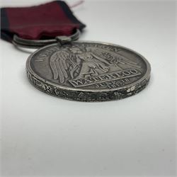 Copy of a Waterloo Medal named to William Rose, 1st Battalion, 79th Regiment of Foot with ribbon