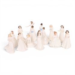 Collection of Royal Doulton figures, including Melody, Sentimental Greetings, Loving you, ...