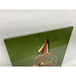 London & South Western Railway Company reproduction sign, upon a green ground, H51cm, W36cm