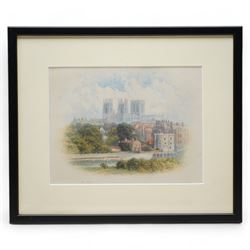 George Fall (British 1848-1925): View of the York Minster and Ouse, watercolour signed 18cm x 23cm
