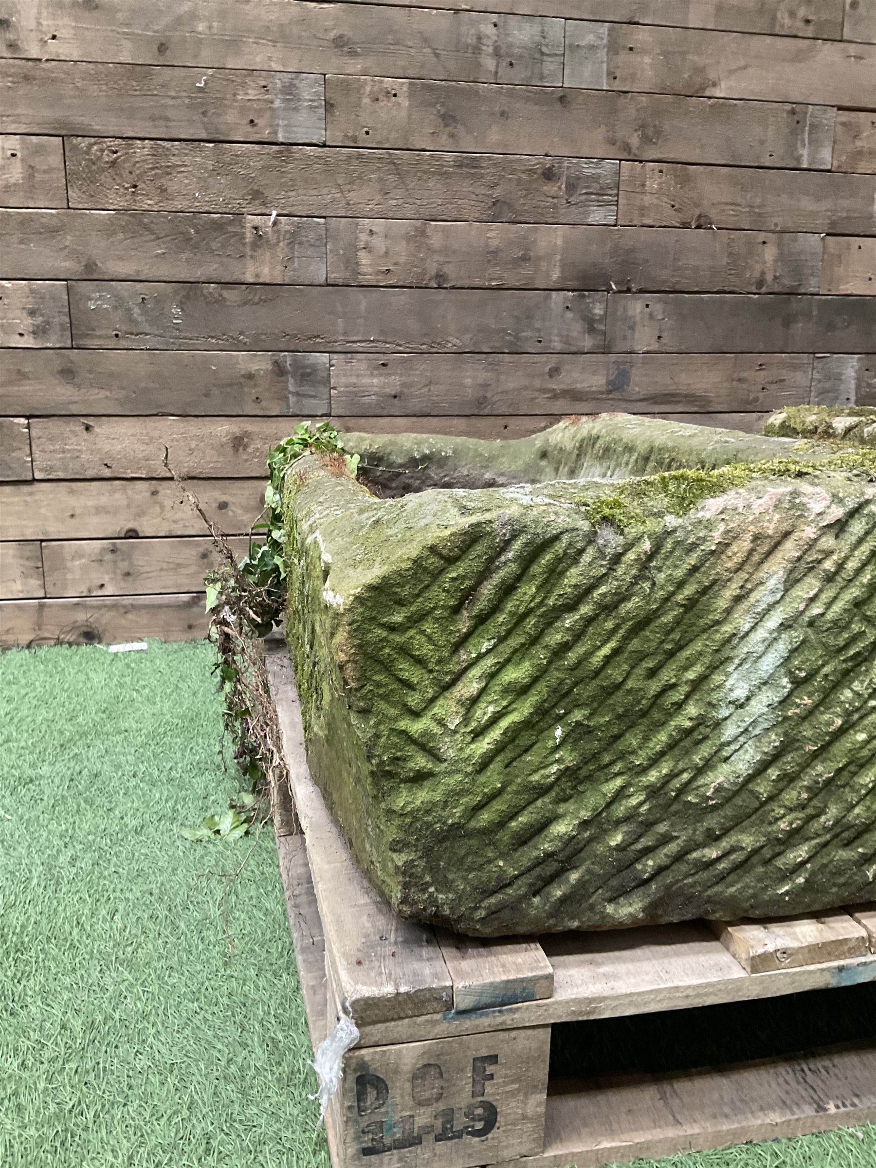 19th century hand hewn rectangular stone trough - THIS LOT IS TO BE COLLECTED BY APPOINTMENT FROM DUGGLEBY STORAGE, GREAT HILL, EASTFIELD, SCARBOROUGH, YO11 3TX