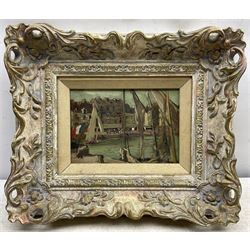 Alexander Jamieson (Scottish 1873-1937): A French Quayside, oil on panel unsigned 12cm x 18cm