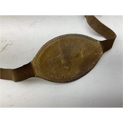 WW2 RAF sidecap dated 1942 with badge and buttons; quantity of RAF metal and cloth badges, pips and buttons; and paratrooper's helmet chin strap