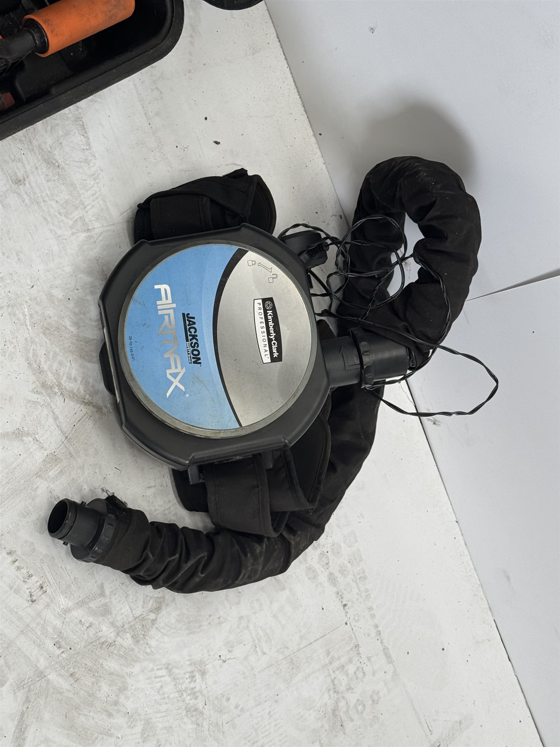 Evolution 110V circular saw and a Kimberley Clark welding mask