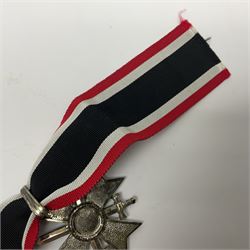 Four German awards c1957 - Knights Cross of the War Merit Cross, War Merit Cross 1st Class, Faithful Service Cross and Silver Wound badge (4)