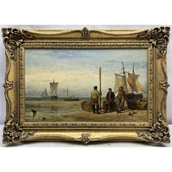 Henry Dawson (British 1811-1878): Fishermen in Discussion on the Beach, oil on panel signed and dated 1856, 28cm x 47cm 
Provenance: private collection, purchased David Duggleby Ltd Whitby 3rd April 2006 Lot 21