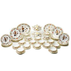 Royal Crown Derby Asian Rose pattern dinner service for twelve covers comprising  twelve d...