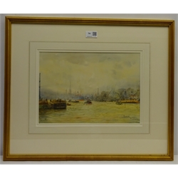  William Lionel Wyllie (British 1851-1931): 'Rouen' and the River Seine, watercolour signed and titled 24cm x 34cm  