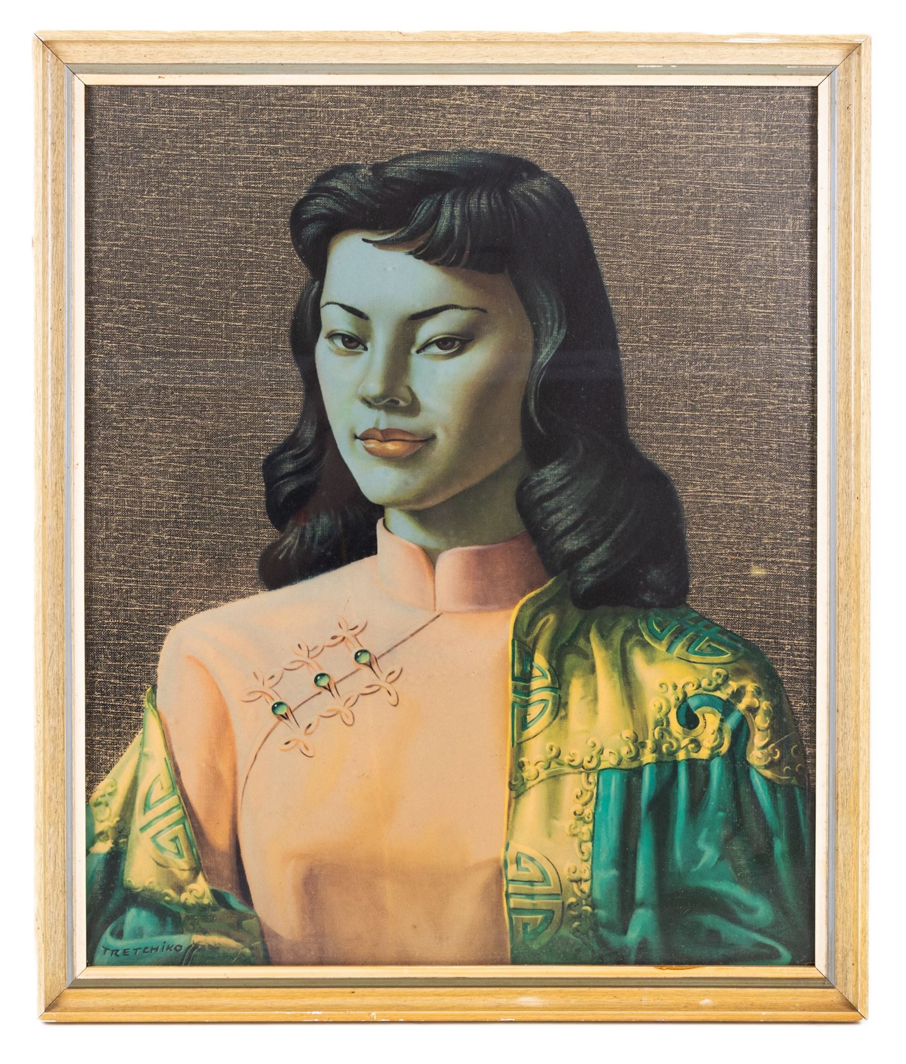  After Vladimir Tretchikoff (Russian/South African 1913-2006): 'Miss Wong', colour print 60cm x 50cm
