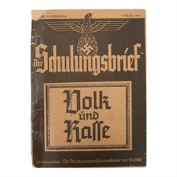 German Cigarette album on Imperial German Orders, medals & decorations together with a Third Reich Cigarette card album on Wild Flowers, Third Reich magazine Der Schulungsbrief
