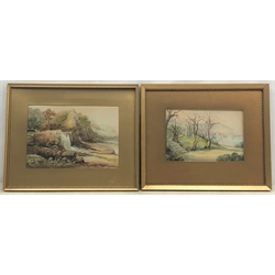 Mary E Jackson (neé Catton) (Student of Frederick William Booty (1840-1924)): Scarborough from Holbeck Gardens and Hayburn Wyke, two watercolours signed, one dated 1929, max 20cm x 29cm (2)
