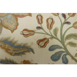  Victorian two seat drop-end sofa upholstered in floral beige ground fabric, W160cm, D95cm  