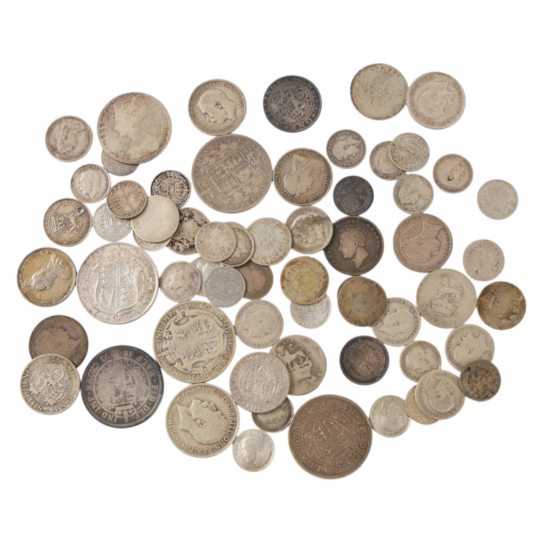 Approximately 236 grams of Great British pre-1920 silver coins