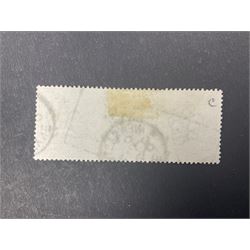 Great Britain Queen Victoria one pound brown-lilac stamp, used, previously mounted