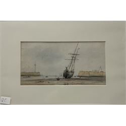 George Weatherill (British 1810-1890): Schooner in 'Collier Hope' Whitby, watercolour unsigned, original title verso 12cm x 24cm (mounted)
Provenance: part of an important single owner Weatherill Family collection; property of a gentleman and business associate of Weatherill, and then by descent through the family. This has never been on the market previously