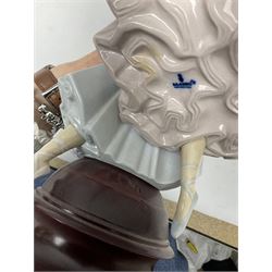 Lladro figure group, 'Merry Ballet', modelled as two ballerinas in dancing pose, raised on a turned socle base, no. 5035, printed marks beneath, H49cm