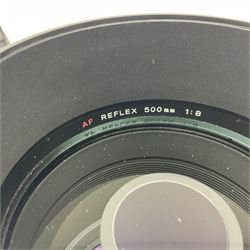 Minolta AF Reflex 500mm 1:8' camera lens serial no 1920721, in case