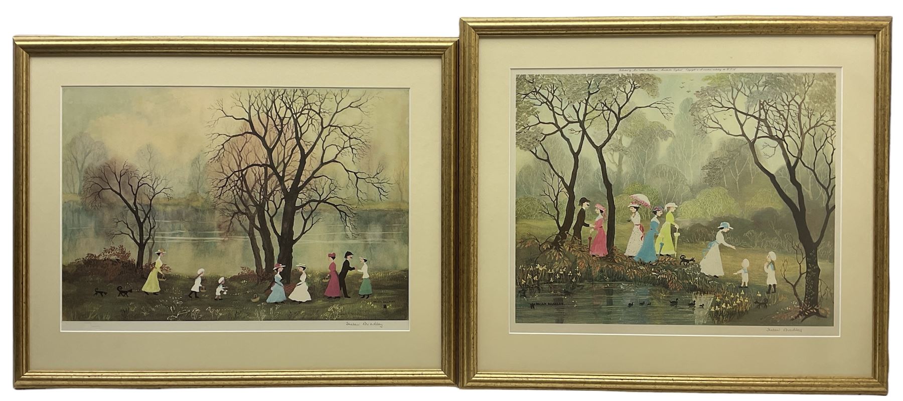 Helen Layfield Bradley (British 1900-1979): 'On a Lovely Summer's Day' and 'September', two limited edition colour prints signed in pencil max 38cm x 57cm (2)