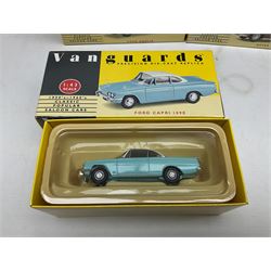 Twenty-five Lledo Vanguards 1:43 scale 1950s-1960s Classic Popular Saloon Cars die-cast models, all boxed (25)