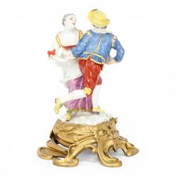 Mid 18th century Meissen figure group, The Tyrolean Dancers, circa 1740, modelled as two s...