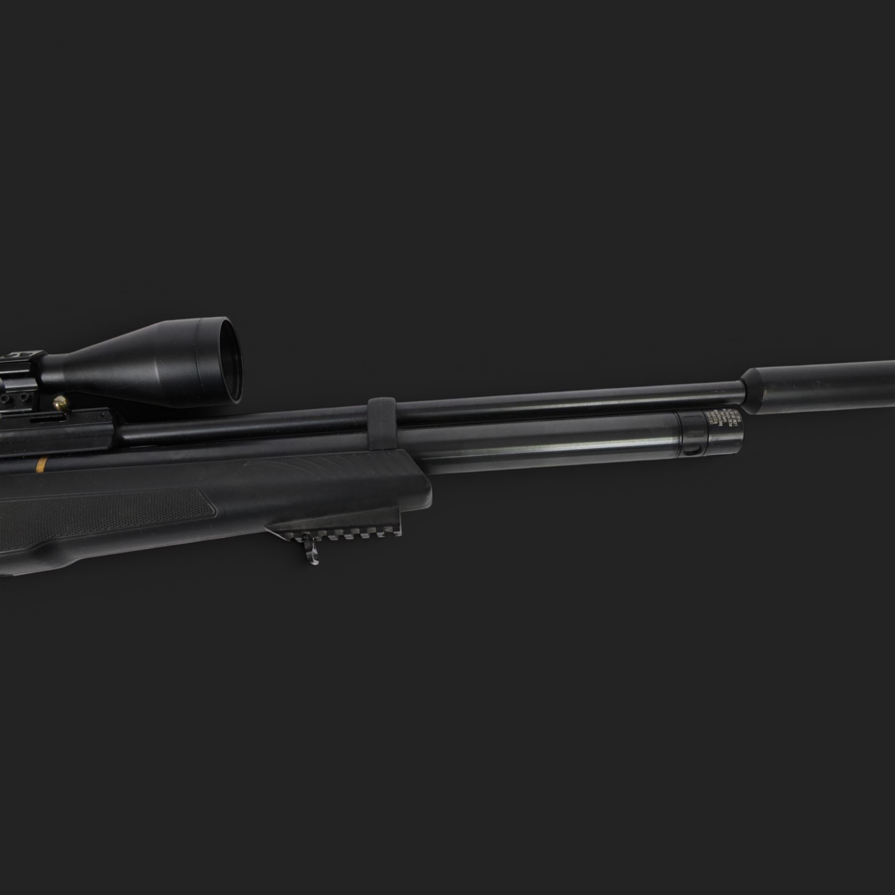 Hatsan AT44-10 air rifle, .22 cal, Max pressure 200 bar, serial number 041420511, fitted with 3-12x50 scope, L118cm