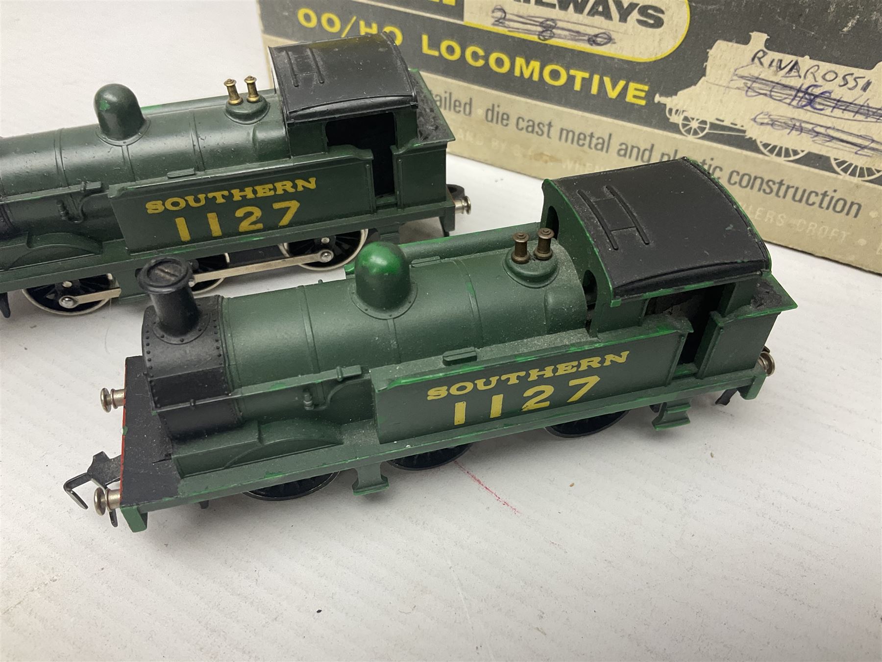 Wrenn '00' gauge - five Class R1 0-6-0 tank locomotives - No.7420 in LMS Red; No.31337 in BR Black; No.31340 in BR Malachite Green; No.1127 in Southern Green; all in boxes with instructions; and No.1127 in Southern Green; in associated Wrenn box (5)