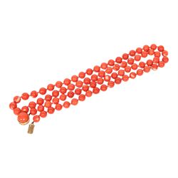 Gold plated bloodstone fob seal, hardstone beaded necklace with 9ct gold clasp, silver necklace and silver bracelet