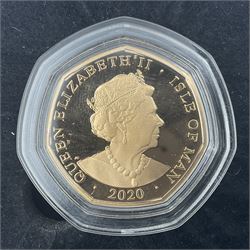Queen Elizabeth II Isle of Man 2020 'Rupert Bear' gold proof fifty pence coin, cased with certificate