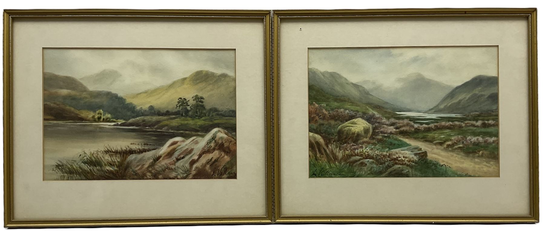 L Vallance (British early 20th century): Highland Landscapes, pair watercolours signed 17cm x 25cm (2)
