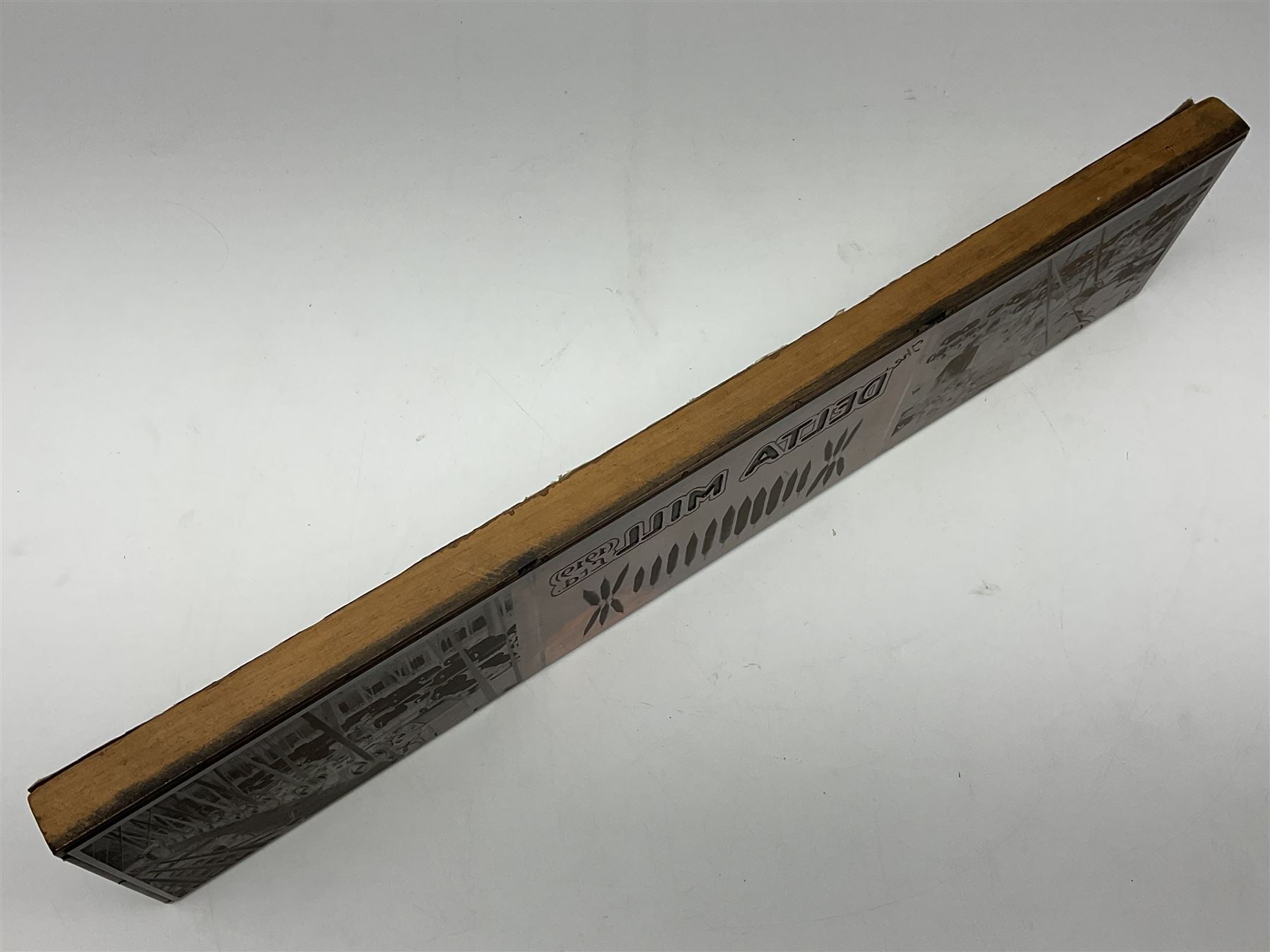 Copper plate printing block, depicting Delta Mill, L52cm