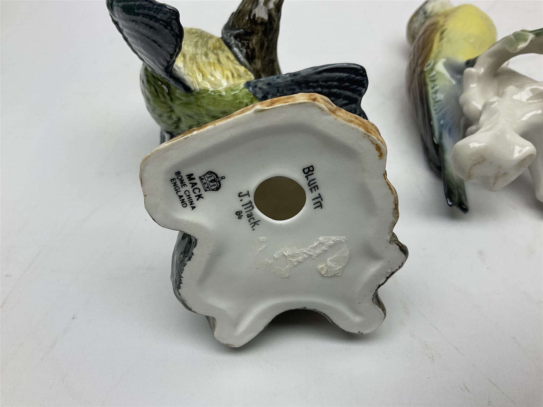 Eight Karl Ens bird figures, together with Mack blue tit and one other