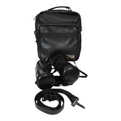 Pair of Zeiss 15x60 T* Marine Binoculars, black rubber armoured body with attached rubber ...