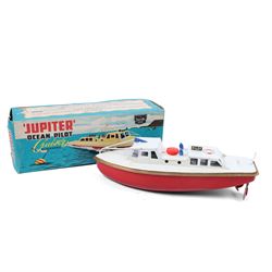 Sutcliffe Models tinplate clockwork Ocean Pilot Cruiser 'Jupiter', in red and white livery...