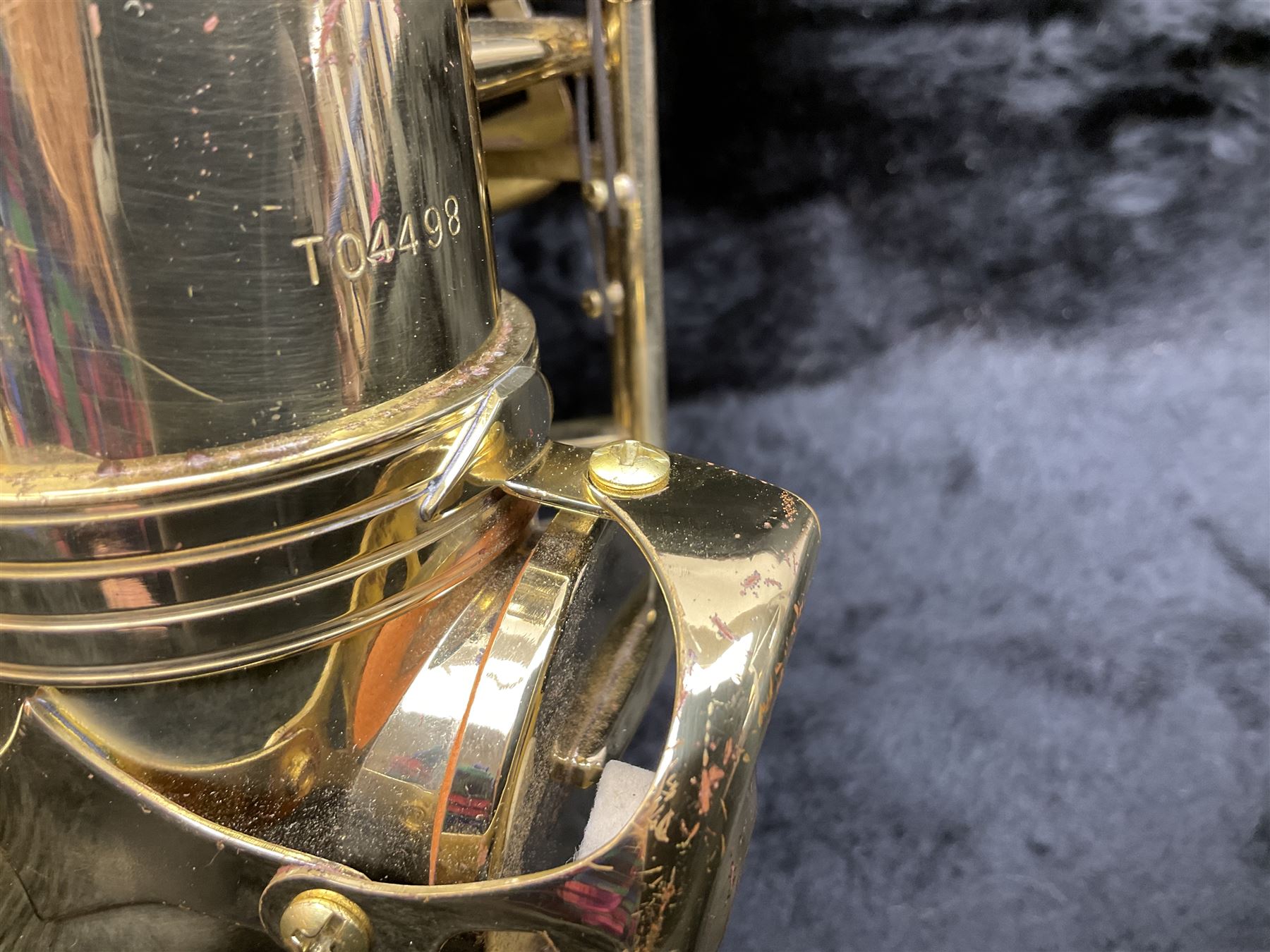 Trevor J. James & Co. 'The Horn' brass alto saxophone, serial no.T04498, H68cm in fitted carrying case