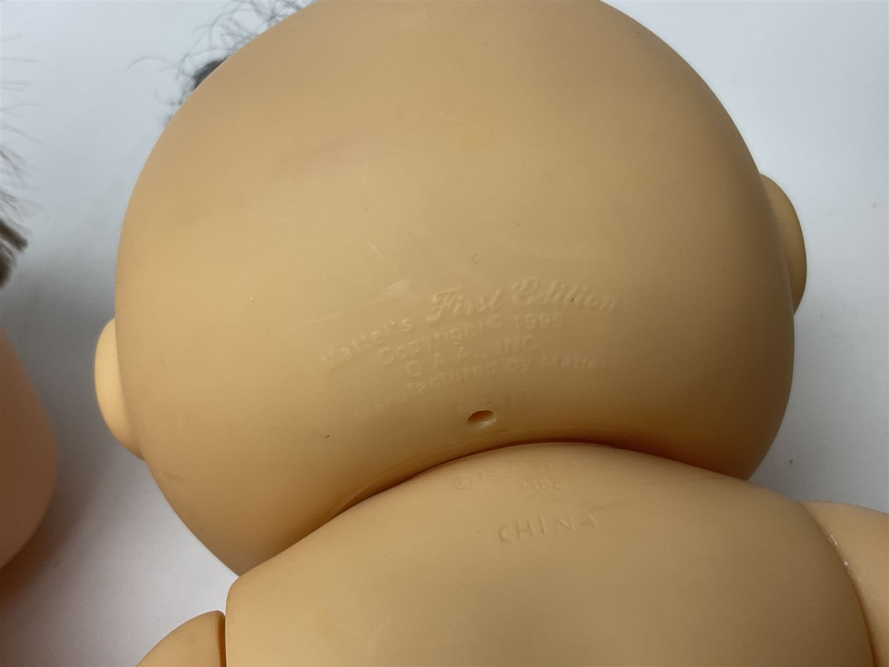 Plush covered soft toy of a swimming duck with squeeze type musical action L17cm; and collection of ten Cabbage Patch type dolls by various makers including Mattel, Hasbro, Appalachian Artworks, Migliorati etc